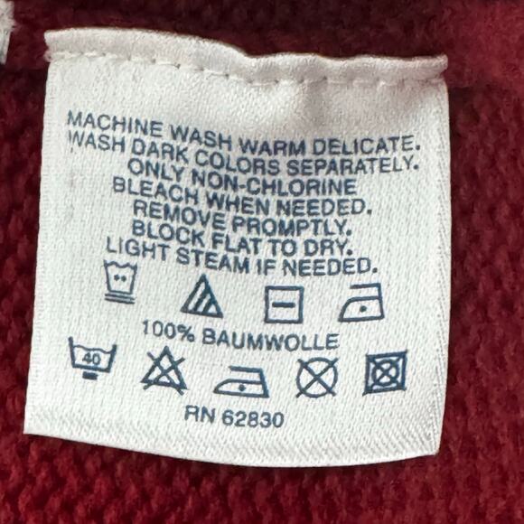 VINTAGE Red NEW Lands End Sweater Vest Mens  100% Cotton Medium - Picture 5 of 7